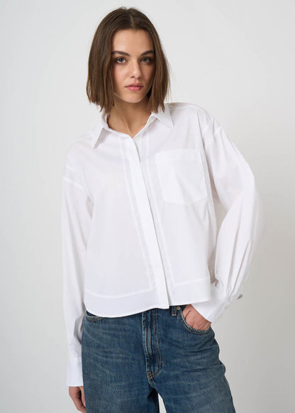 Stretch Cotton Poplin Blouse