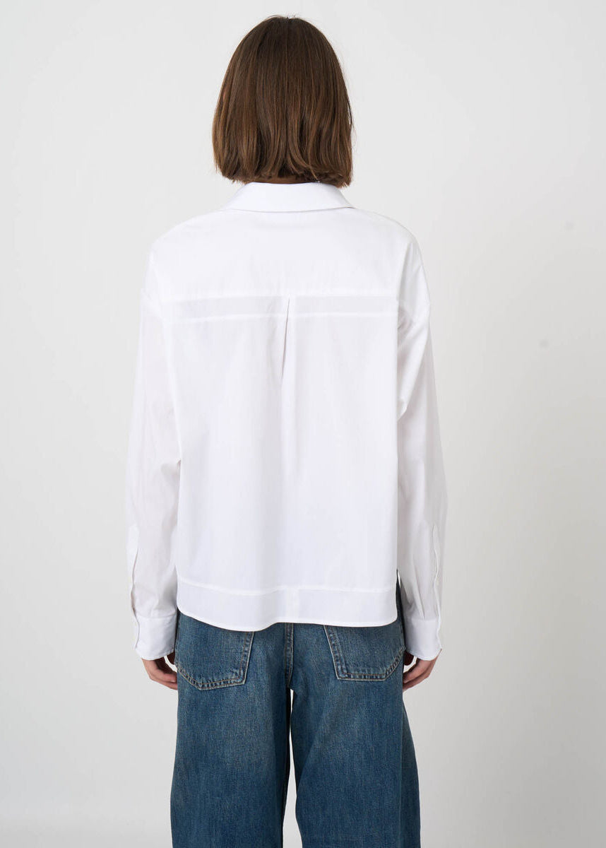 Stretch Cotton Poplin Blouse