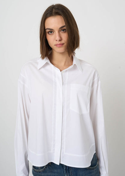 Stretch Cotton Poplin Blouse