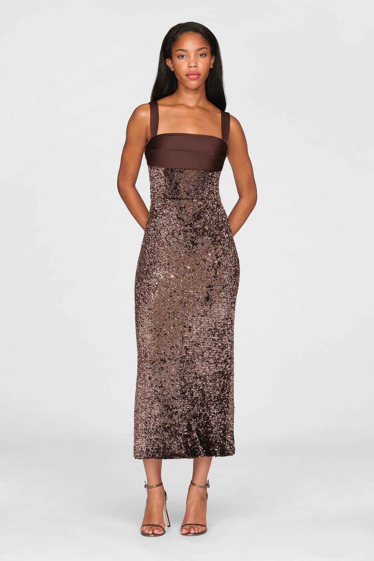 BELLE SEQUIN HALTER DRESS