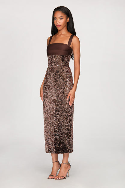 BELLE SEQUIN HALTER DRESS