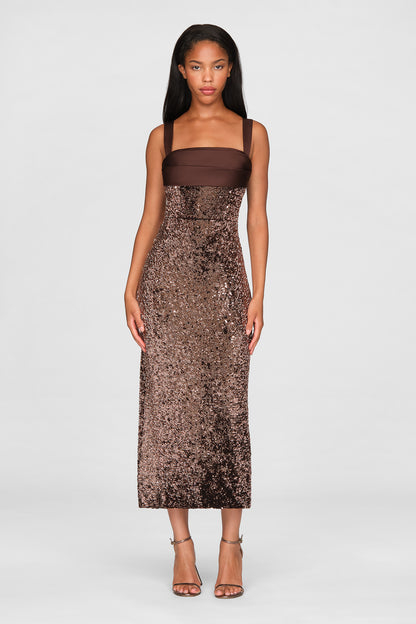 BELLE SEQUIN HALTER DRESS