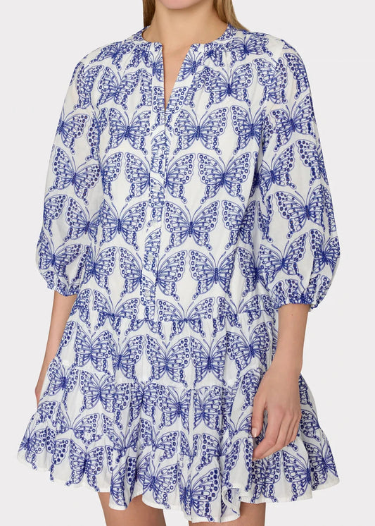 Tiered Butterfly Eyelet Mini Dress