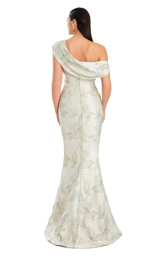 Asymmetrical Jacquard Gown