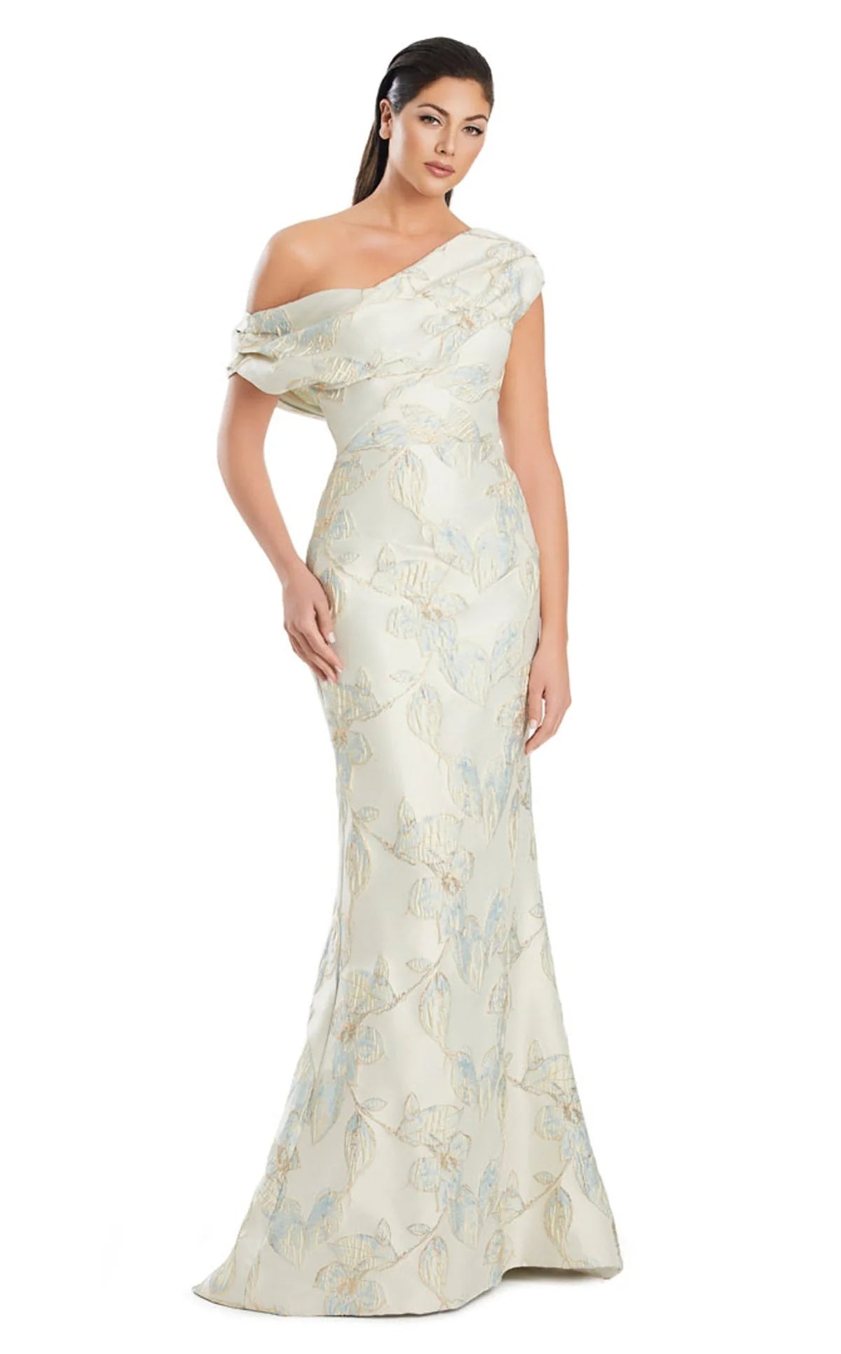 Asymmetrical Jacquard Gown