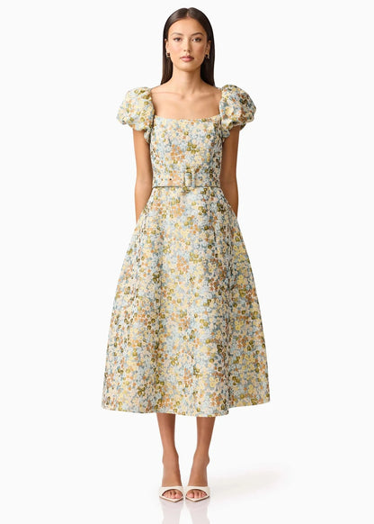 Tasmin Puff Sleeve Midi Dress