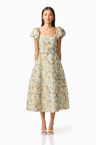 Tasmin Puff Sleeve Midi Dress