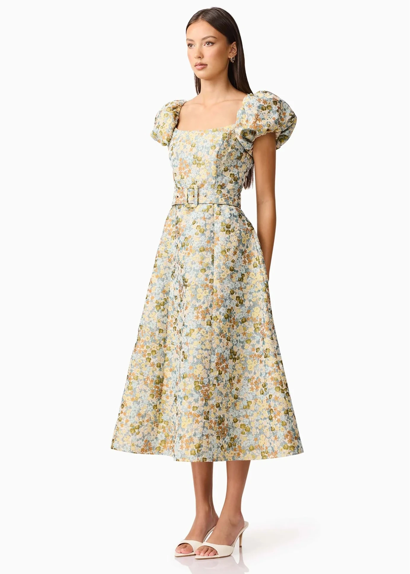 Tasmin Puff Sleeve Midi Dress
