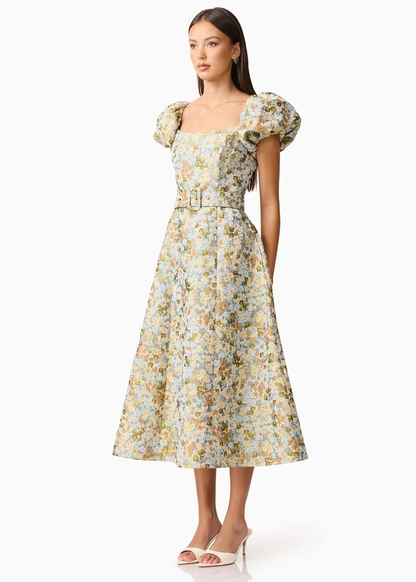 Tasmin Puff Sleeve Midi Dress