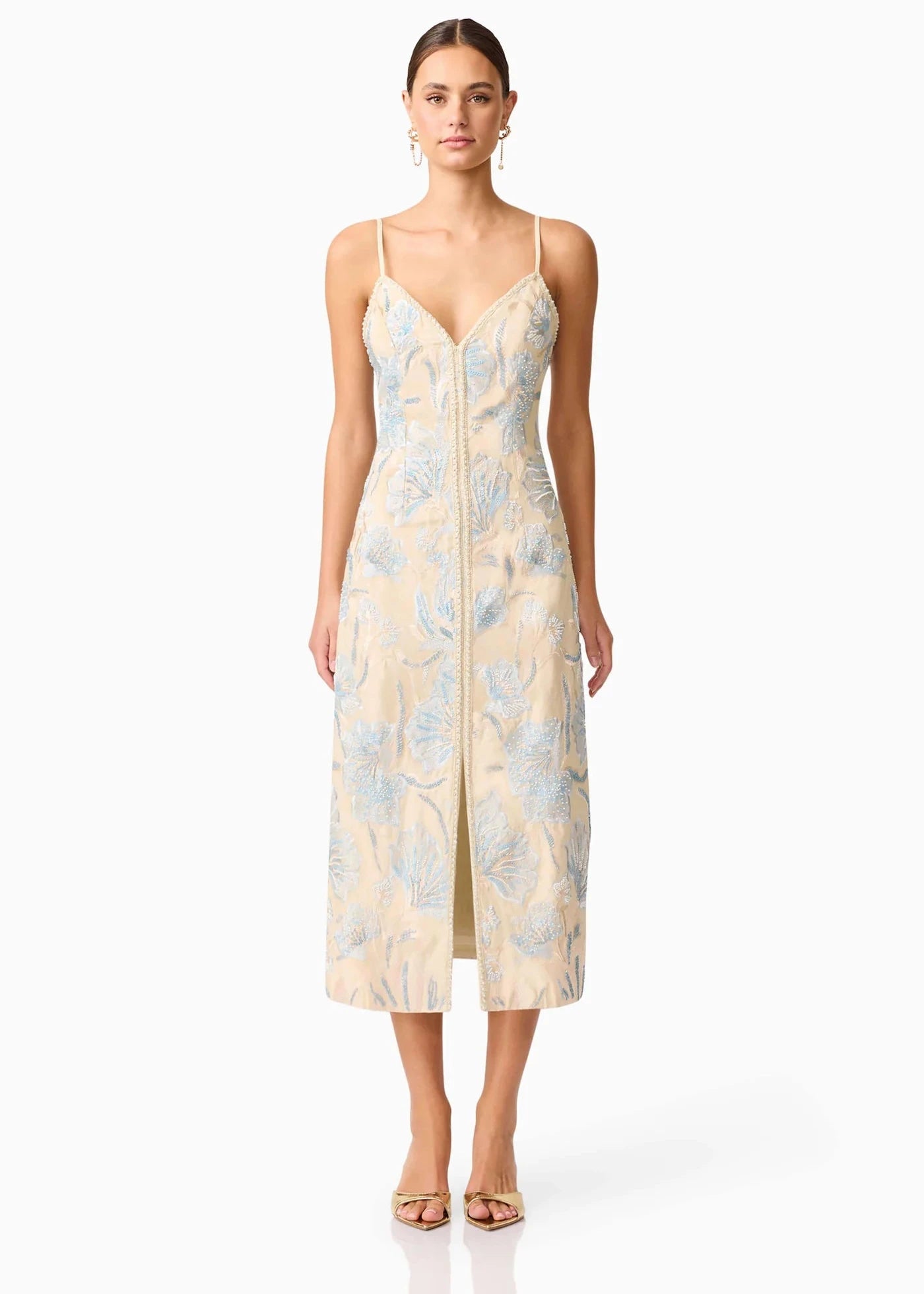 Nia Embroidered Midi Dress