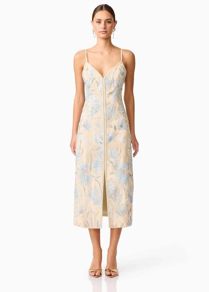 Nia Embroidered Midi Dress