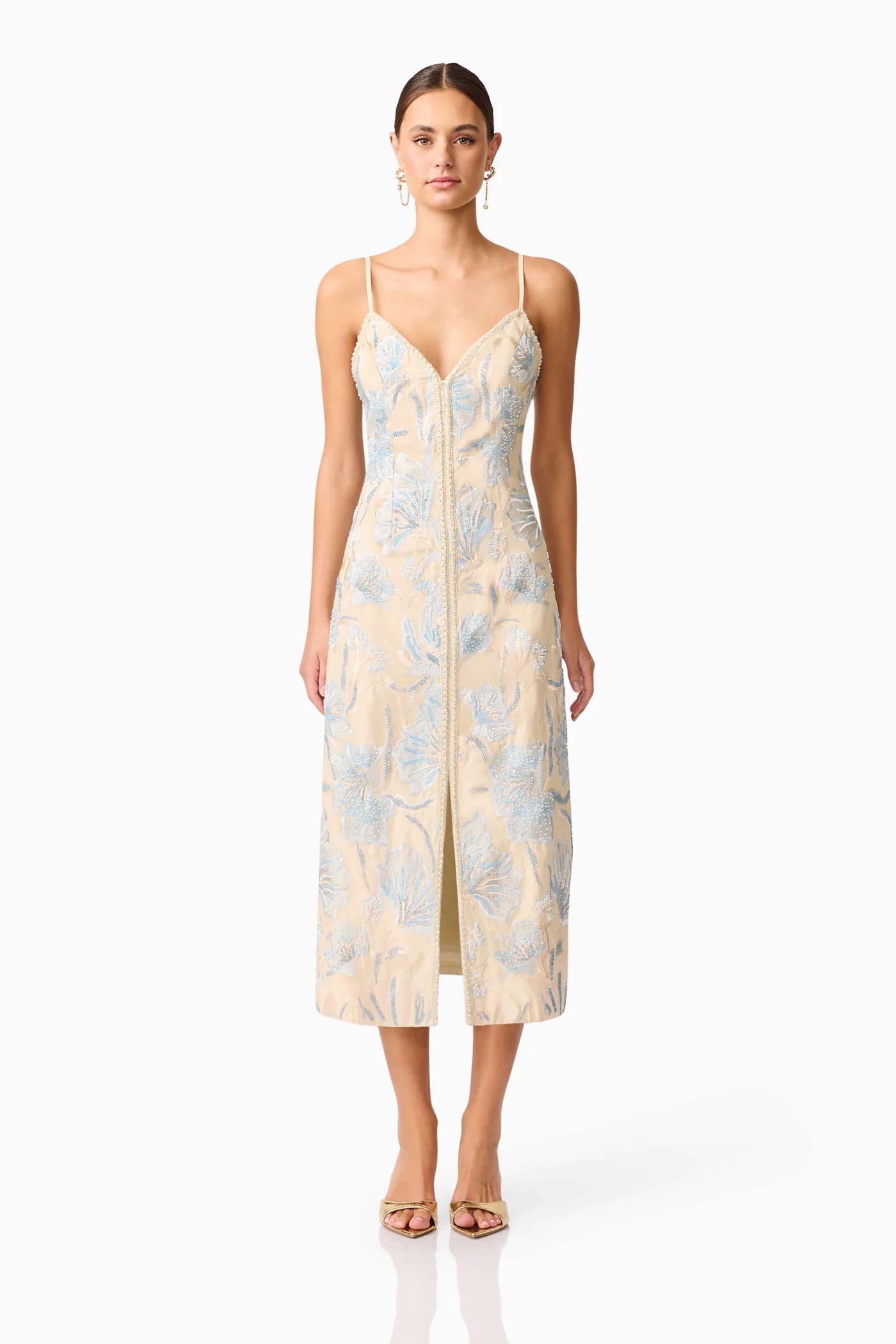 Nia Embroidered Midi Dress