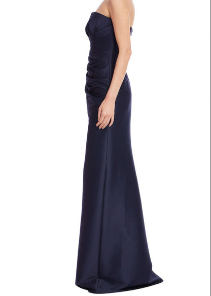 Strapless Ruched Mikado Trumpet Gown