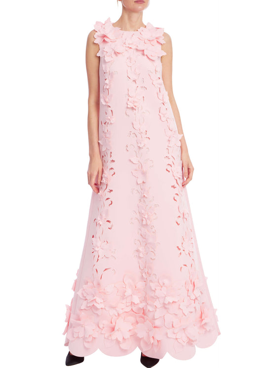 3D Floral Embellished Sleeveless Maxi Dress