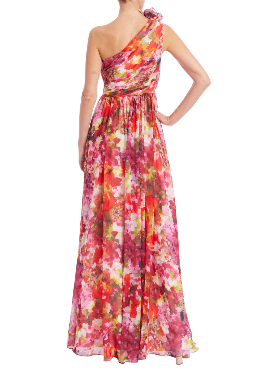 Floral Georgette Frill Gown