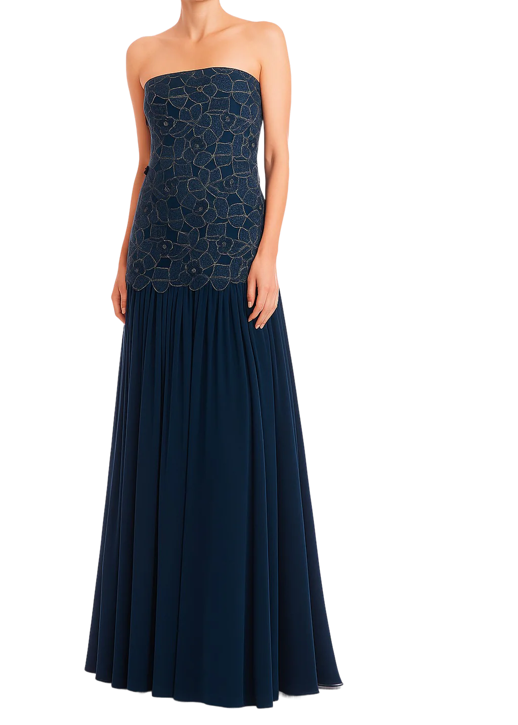 Lace Corset Bodice Dropwaist Gown