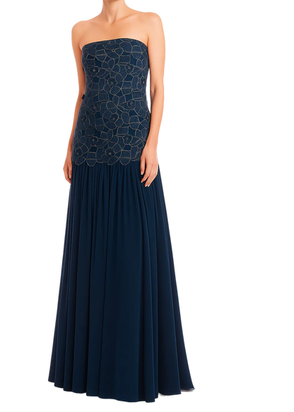 Lace Corset Bodice Dropwaist Gown