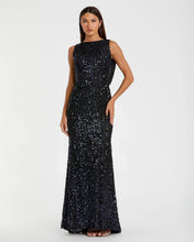 Load image into Gallery viewer, Cowl Back Boat Neck Sequined Evening Gown