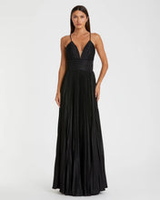 Load image into Gallery viewer, Shimmer Pleated V-Neck Gown