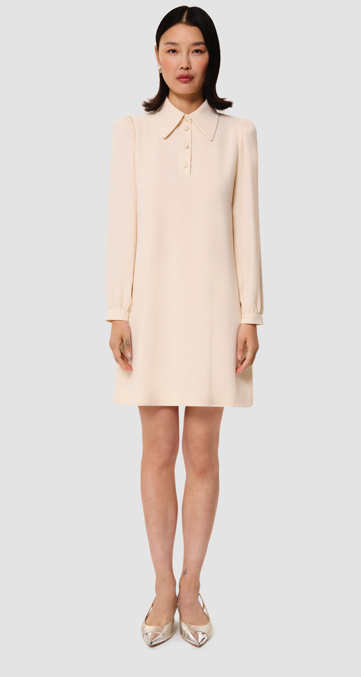 Rolfo Ecru Crepe Dress