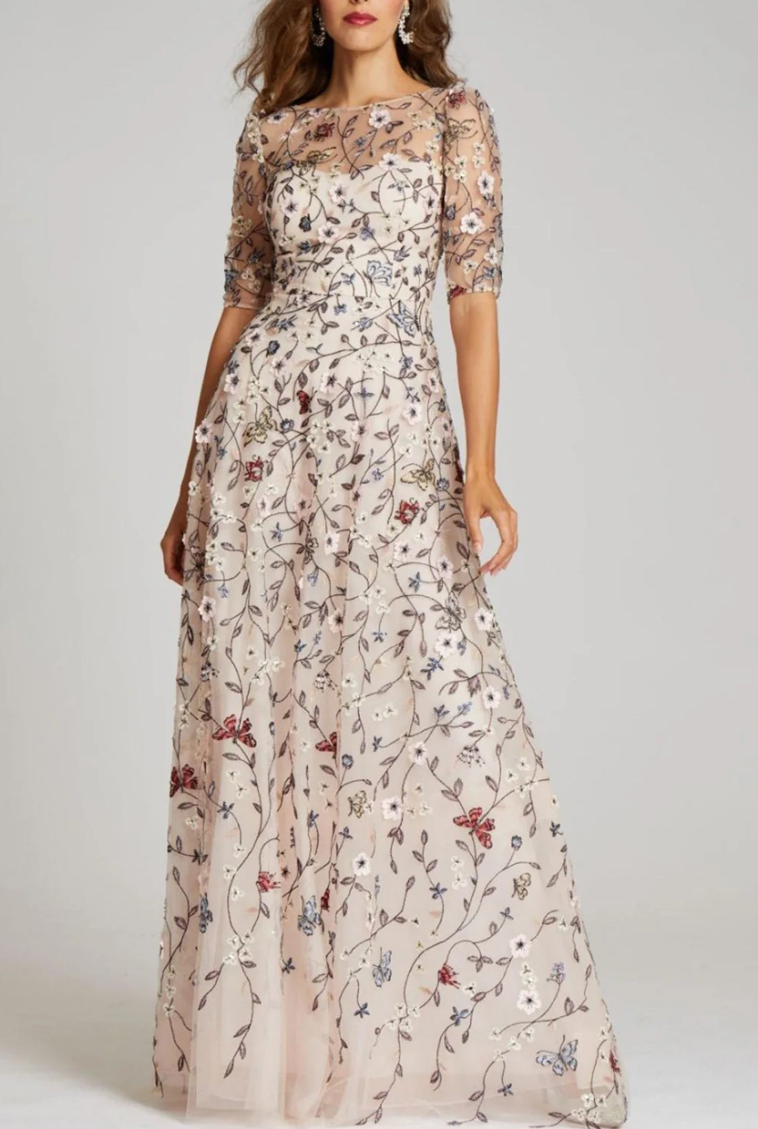 Tulle Overlay Gown