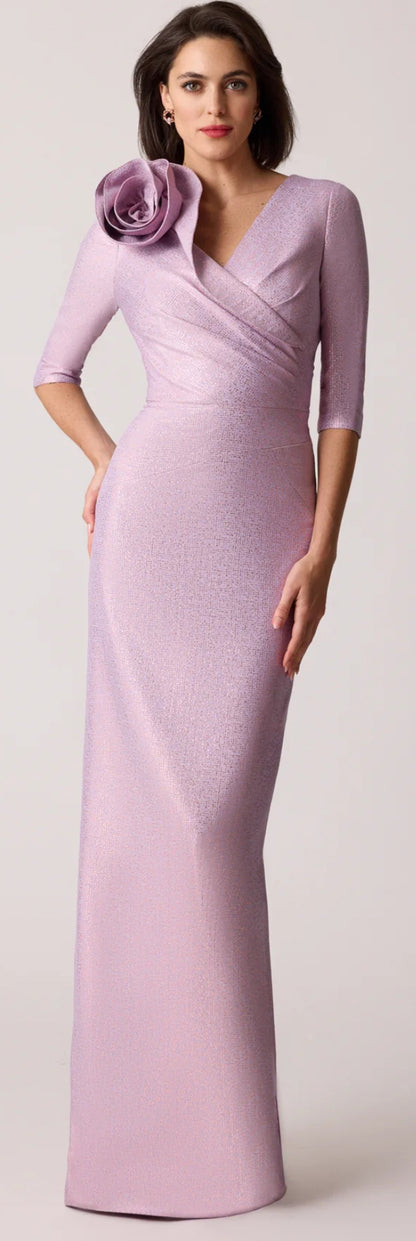 Metallic Jacquard Speckle Flower Gown