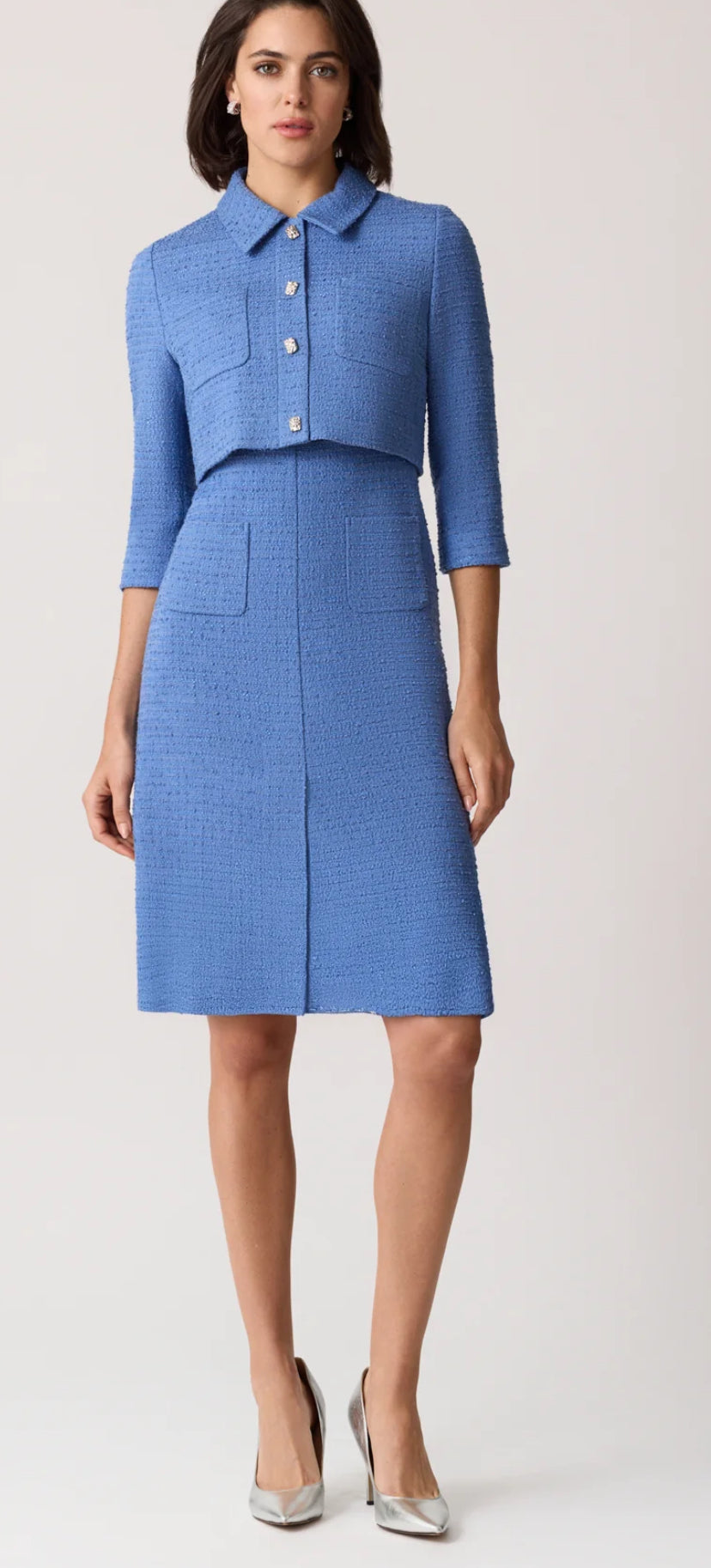 Boucle Two Piece Mock Jacket Dress
