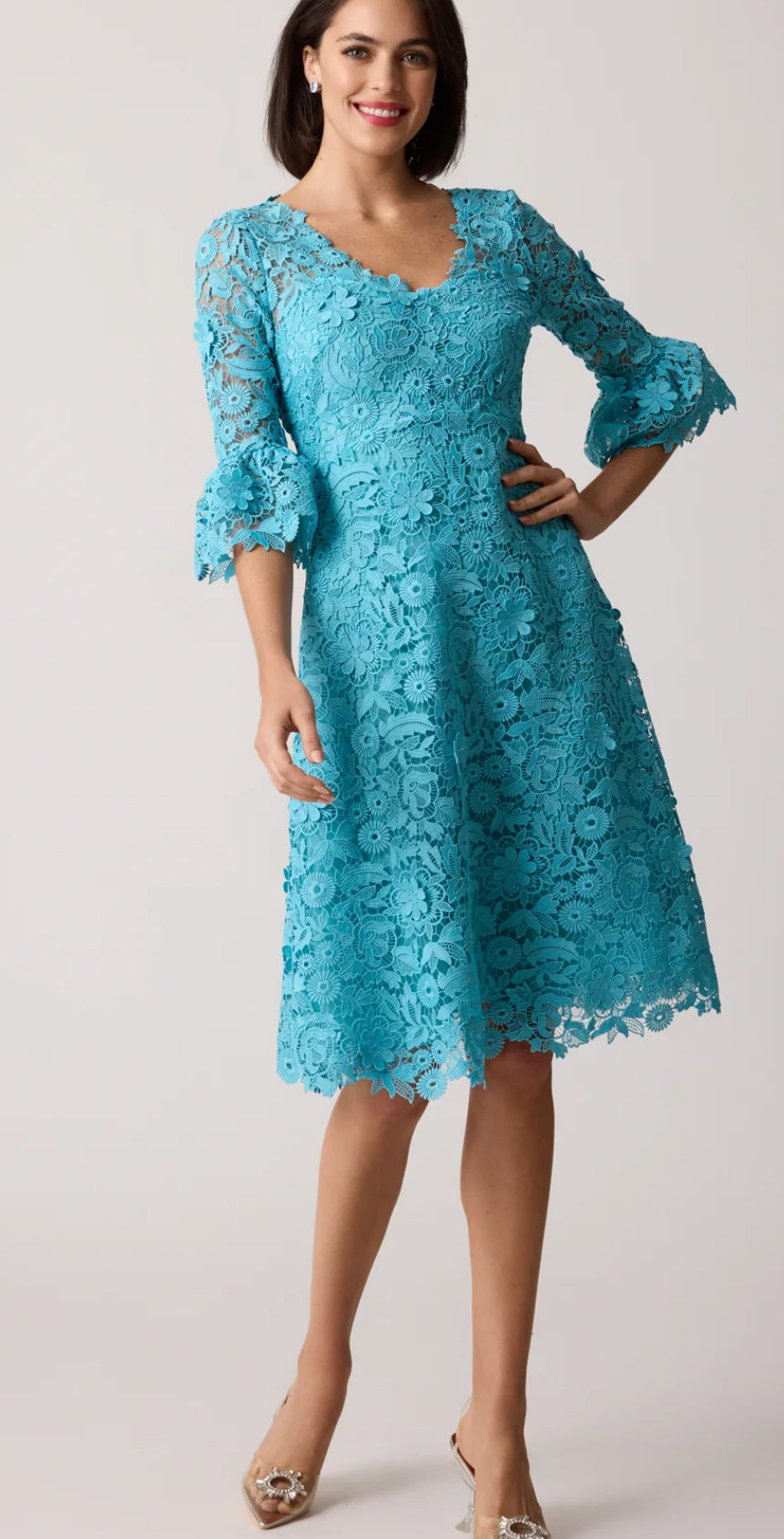 3D Flower Crochet Lace Dress