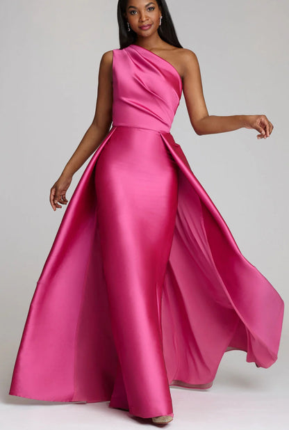 One Shoulder Stretch Gazar Gown