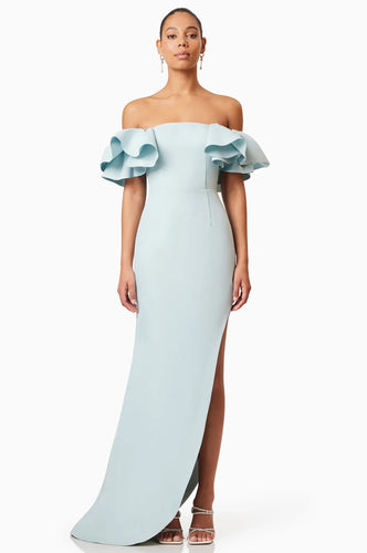 Geranium Hilo Off the Shoulder Gown