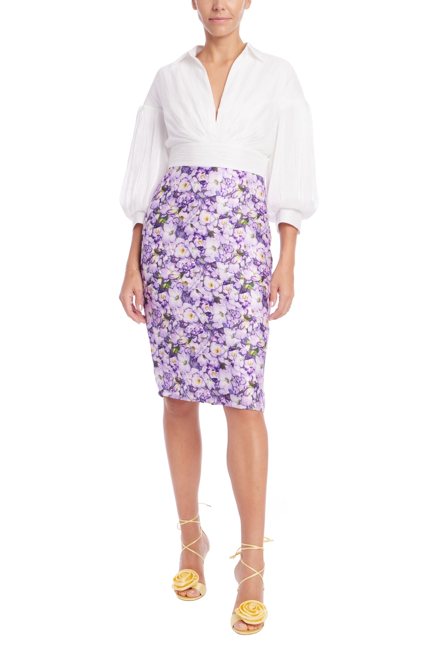 Quarter Sleeve Empire Waist Shirtdress