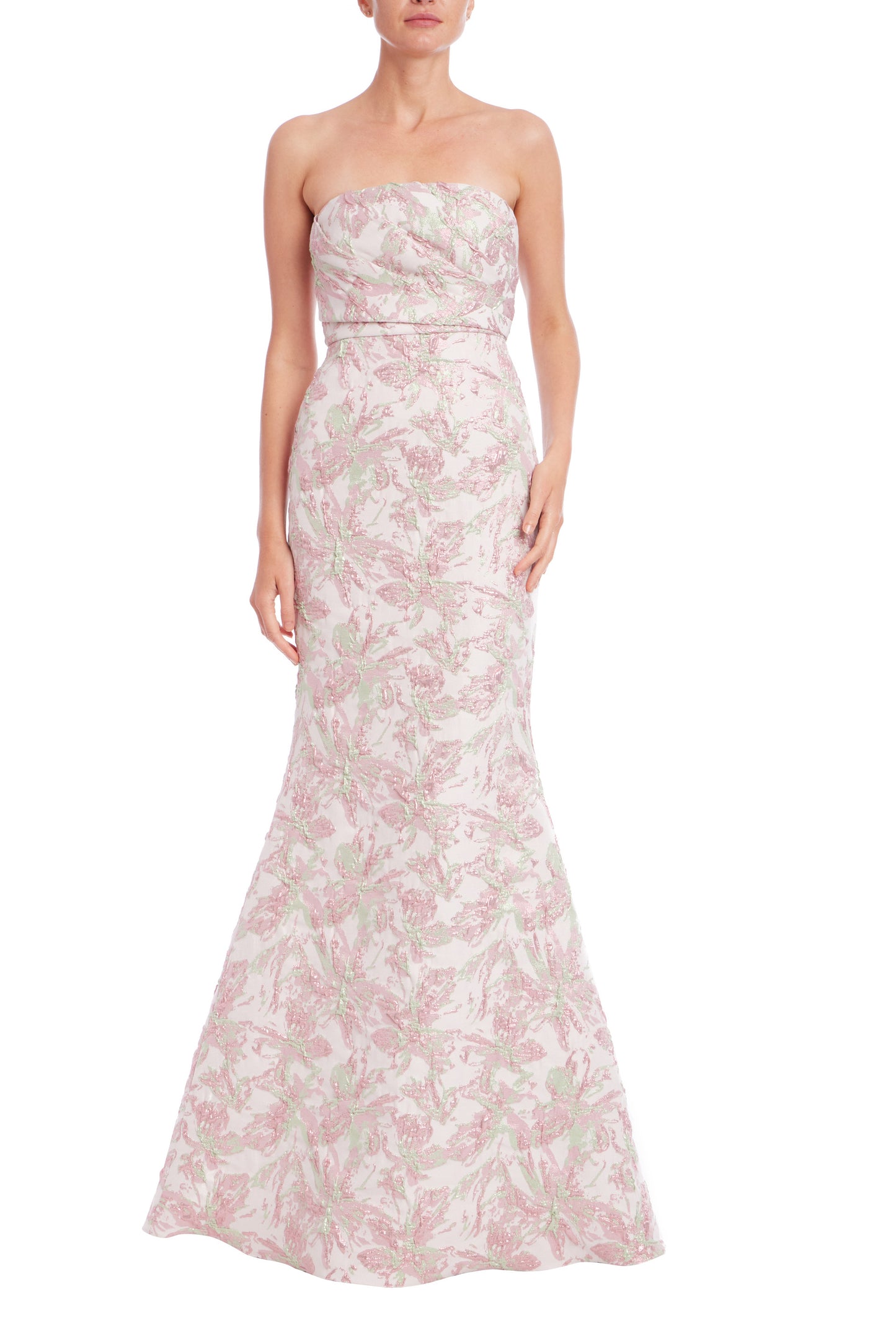 Strapless Floral Jacquard Mermaid Gown