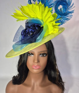 Yellow & Blue Fascinator