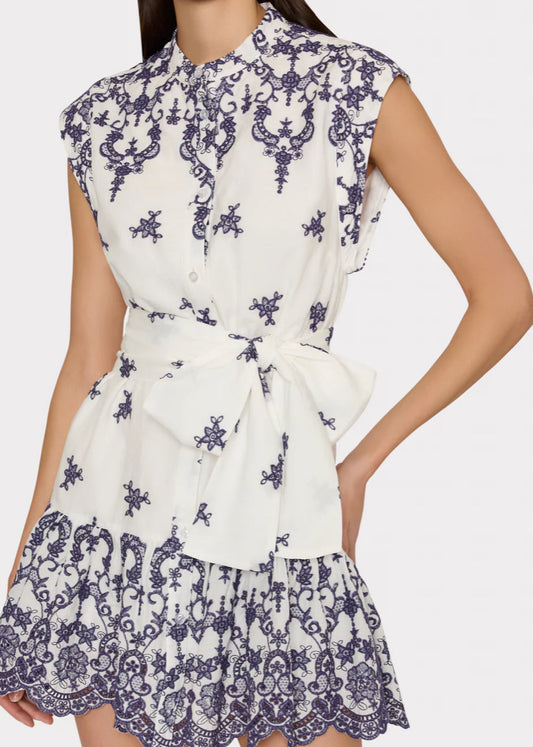 Neelie Floating Petals Eyelet Mini Dress