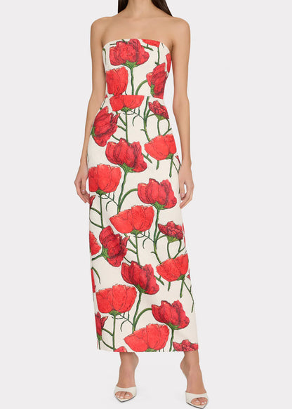 Orion Red Peonia Jacquard Dress