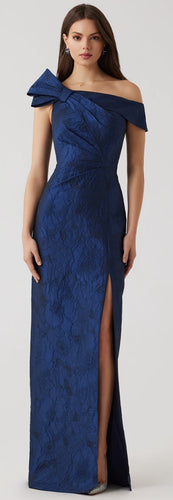 Jacquard Asymmetrical Bow Gown