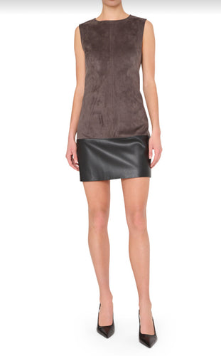 Eve Suede Leather Combo Shift Dress