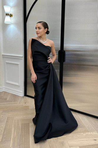 One Shoulder Slit Gown