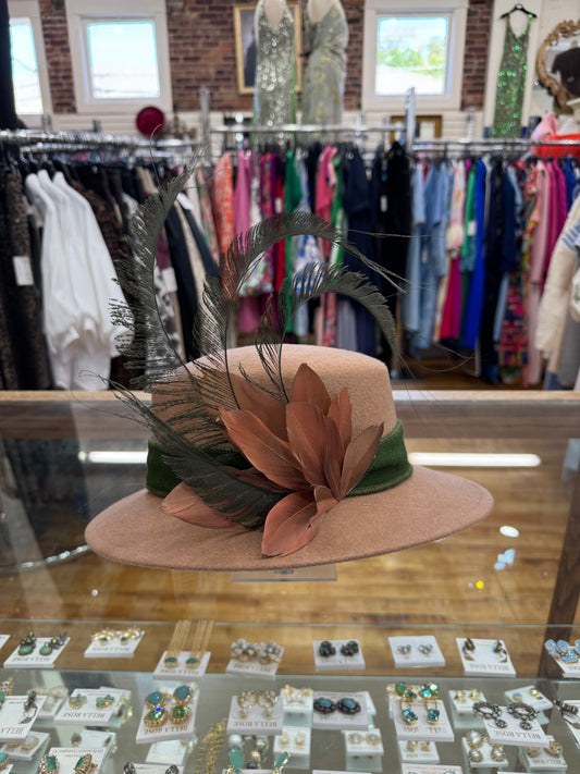 Brown Hat with Green Band