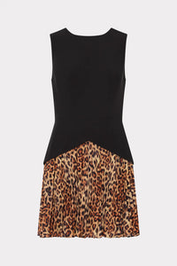 Haddy Leopard Print Pleated Mini Dress