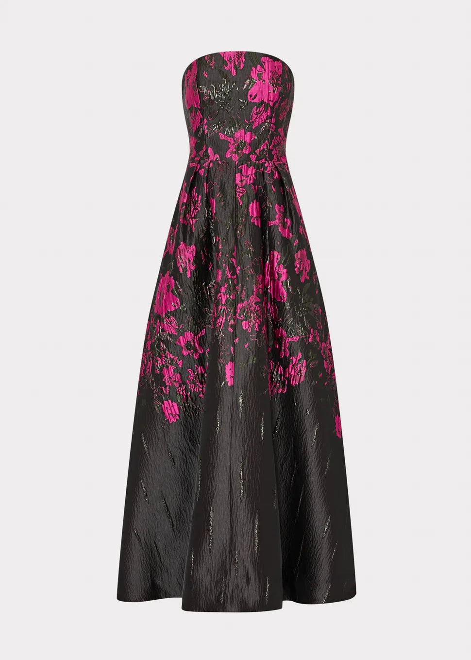 Winona Floral Jacquard Strapless Gown