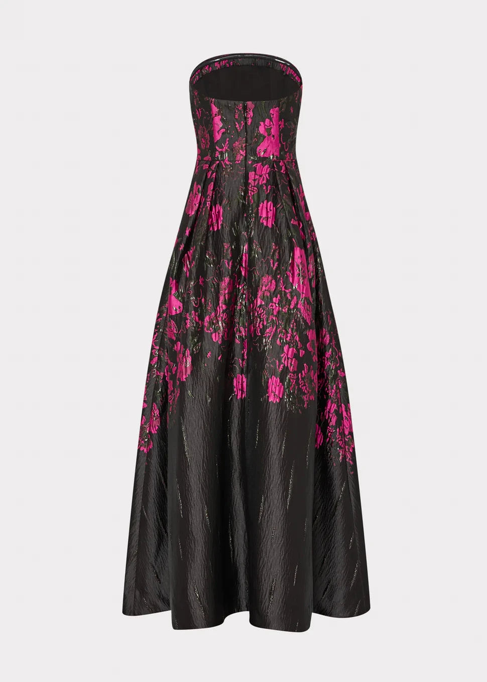 Winona Floral Jacquard Strapless Gown