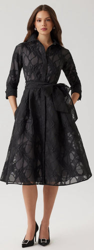Organza Web Pattern Shirt Dress
