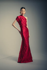 One Shoulder Belted Gown