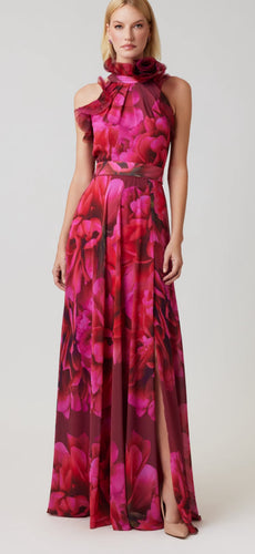 Chiffon Floral Organza Halter Gown