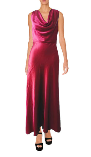 Elsa Satin Cowl Neck Gown