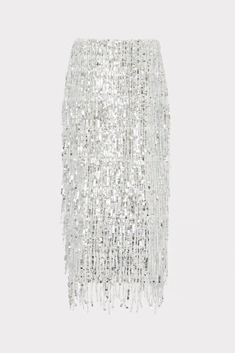 Roxanne Fringe Sequin Midi Skirt