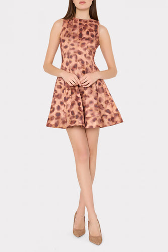 Poppy Leopard Print Taffeta Mini Dress