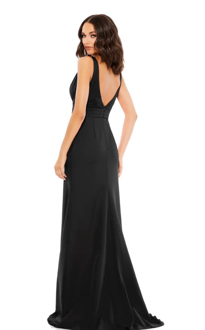 SLEEVELESS V NECK BOW DETAIL MERMAID GOWN