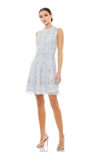 Load image into Gallery viewer, SLEEVELESS HIGH NECK EMBROIDERED MINI DRESS